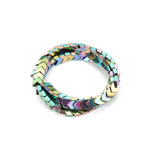 

95pcs/lot Gold Color Black Hematite Beads 6mm Wavy Arrow Shape Spacer Beads Charms for DIY Bracelets Jewelry Making