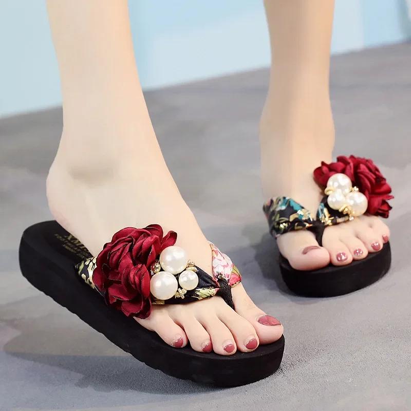 Fashion Fashion Women Beach Flip Flops Summer Sandals Slip- Resistant Flip Flops Women Slippers Outdoors Sandals  Big Size 35-41