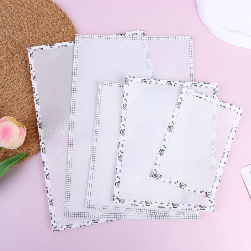 5Pcs Handmade Perler Beads Baking Cloth Edge-Stitched Transparent Iron-On Mat Heat-Resistant Paper Diy Accessories Perler Beads