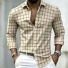 Men's Plaid Long Sleeved Shirt, Elegant Men's Shirt, Business Casual, Fashionable and Versatile, Striped Shirt
