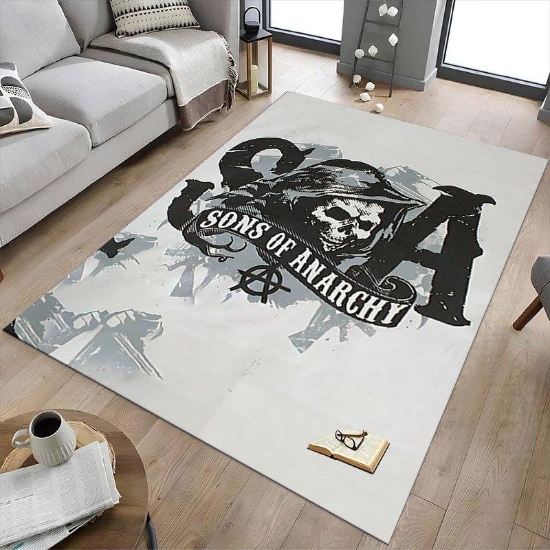1pc Sons of Anarchy Themed Office Carpet Chair Mats - Durable Polyester Rug for Home Theater, Office, Dorm Room Decor - tA88