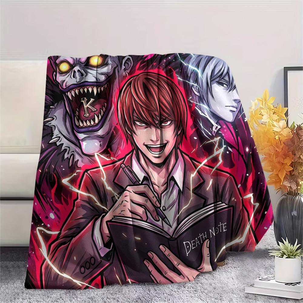 Death Note Print Flannel Blanket, Ultra Soft High Quality All Seasons Warm Throw, Home Decor Cozy Blanket, Perfect Christmas Gift