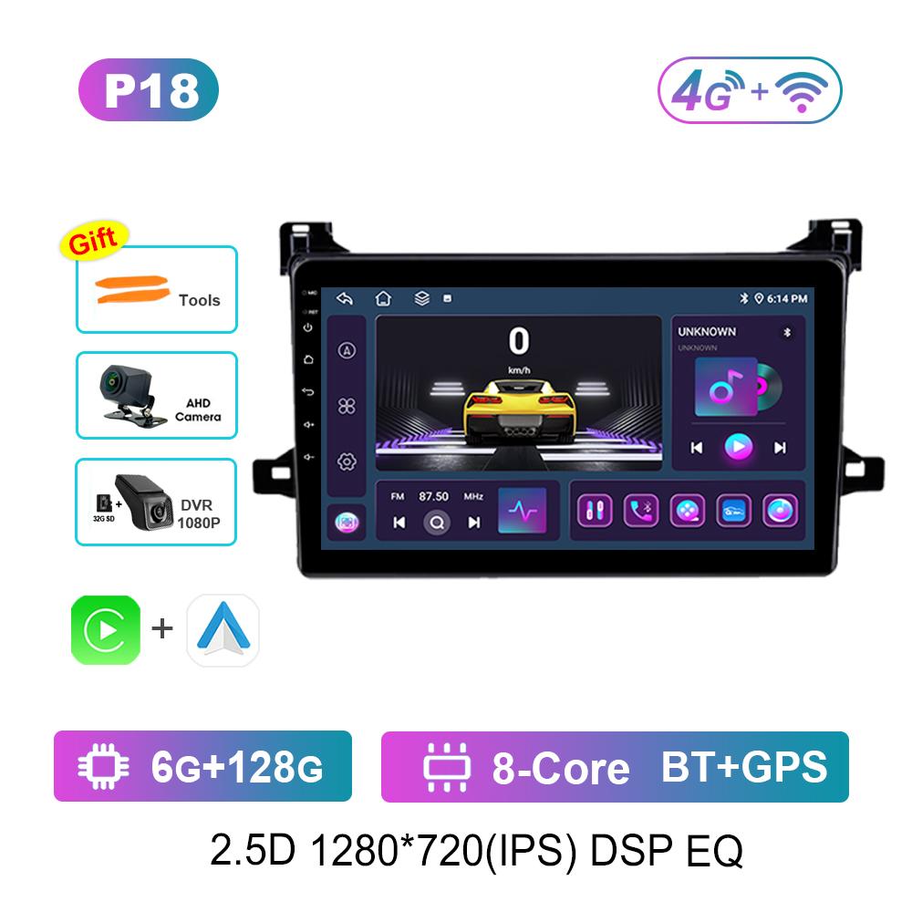 Android Auto Car Radio Multimedia Player 9 Inch for Toyota Prius XW50 2015 - 2020 WiFi GPS Navigation 4G Split Screen Head Unit