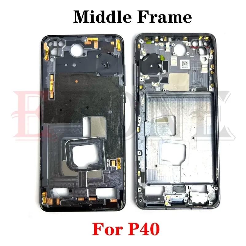 OG For Huawei P20 P30 P40 P50 P50E P60 P70 Pro Plus Ultra Art Middle Frame Housing Front LCD Bezel Cover With Side Button