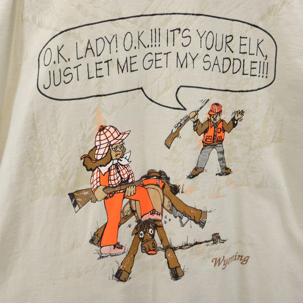 FRUIT OF THE LOOM 90s Made In USA Message Print Short Sleeve T-shirt Men's Used