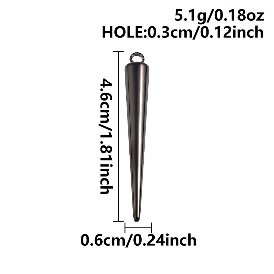 6pcs Mix Goth Punk Charm Stereoscopic Cone Pendant Stainless Steel Charms For Jewelry Making Supplies Handmade Earrings Necklace