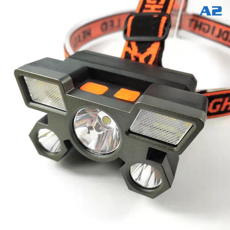

Rechargeable LED Headlamp: High-Brightness, Portable, Long-Range, Five-Head Design for Night Fishing and Mining