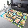 Kids Colorful City Street Map Print Carpet Play Mat Living Room Bedroom Nursery Playroom Soft Non Slip Floor Rug Washable Gift