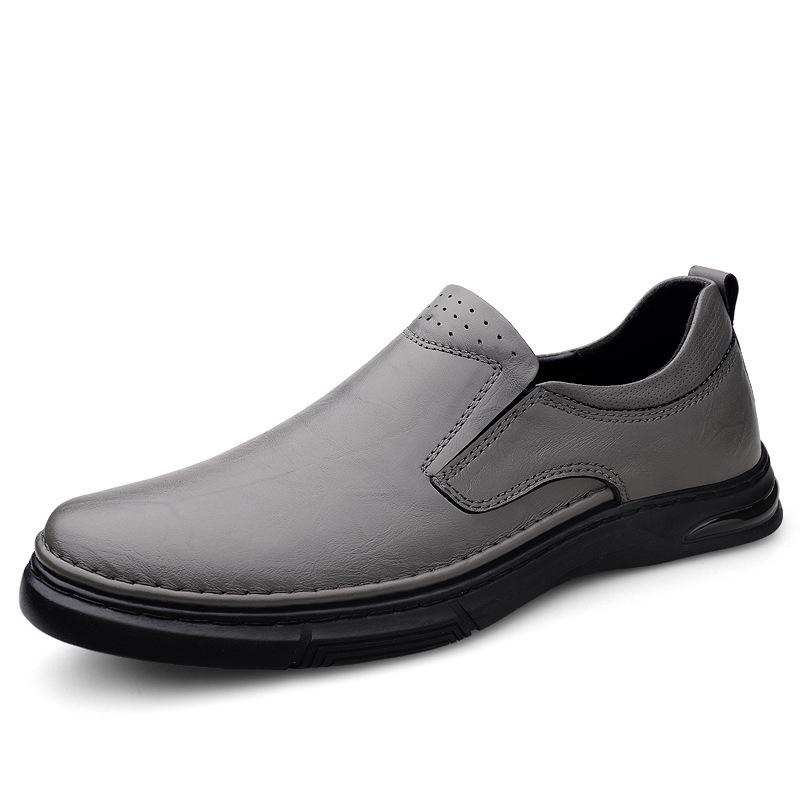 Men's Spring Loafers: Formal Leather Slip-on, Low-top Casual Driving Shoes, Top Layer Cowhide