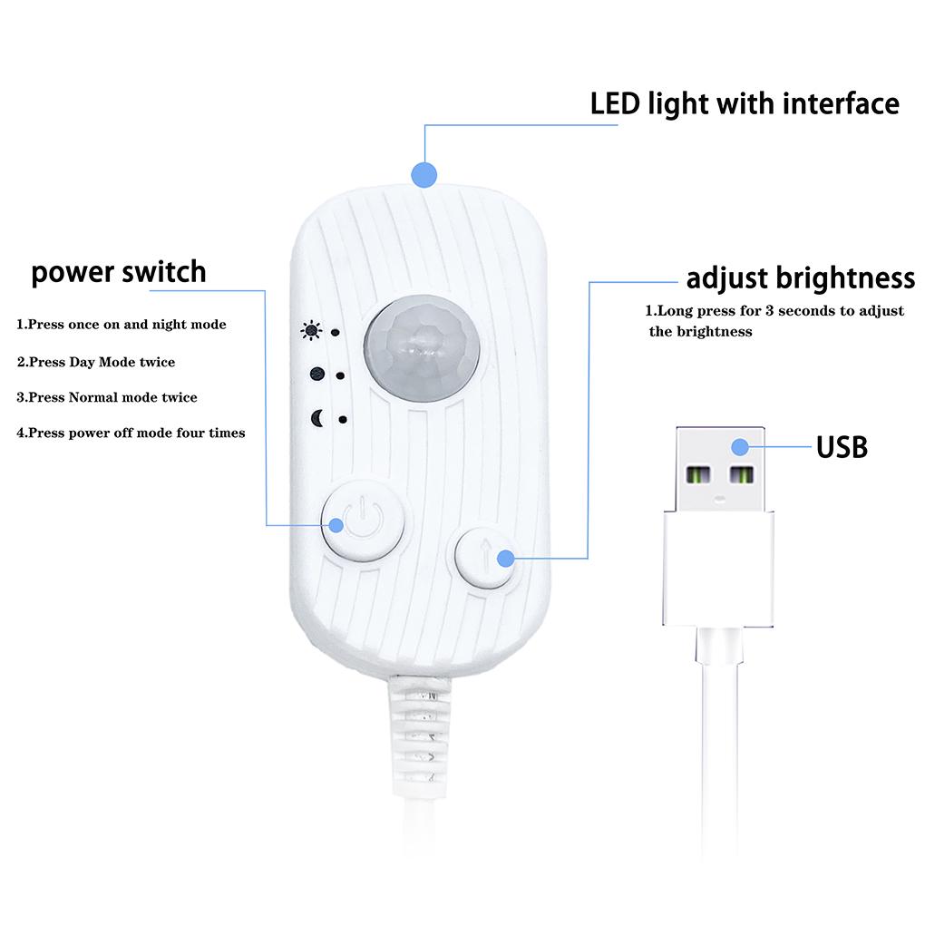 Strip Light Infrared Sensor 3500K/6500K LED Cabinet Ribbon Lamp Adhesive Decoration DIY Trimmable Wall Lighting