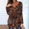Elegant Plus Size Paisley V-Neck Button Top for Women