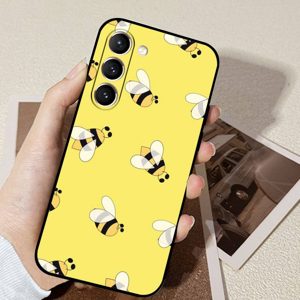 Cartoon Little Yellow Bees Phone Case For Samsung Galaxy S21 S22 S23 S24ULTRA S25ULTRA FE Ultra Plus5G A52S S26 Soft Cover
