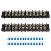 ABUL-2PCS 12 Circuits 12 Positions Terminal Block 20-30A 200-450V Dual Row Screw Terminals Strip