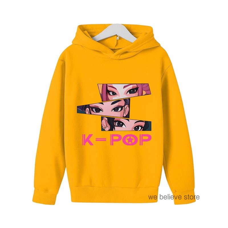 

Girls Anime Kpop Demon Hunter Cartoon Girls Hooded Sweatshirt Warm Children s Wave Fashion Casual Tops Casual Clothing Polyester 100cm