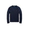 Polo Micro Logo Casual Cable Knit Cotton Sweater Men Sweater Blue MNPOSWE16820218-400
