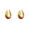 Maillard antique amber earrings women's new niche high-end ear buckles versatile personality trend earrings