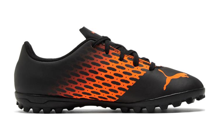 Puma Rapido 3 Spirit 3 TT Jr Abrasion Resistant Low Top Kids' Soccer Shoes Black Orange 106072-04