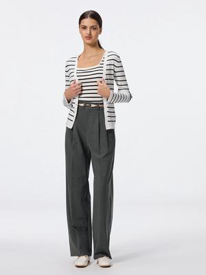 Tuck Wide Pants+ec  Length 80.0cm 