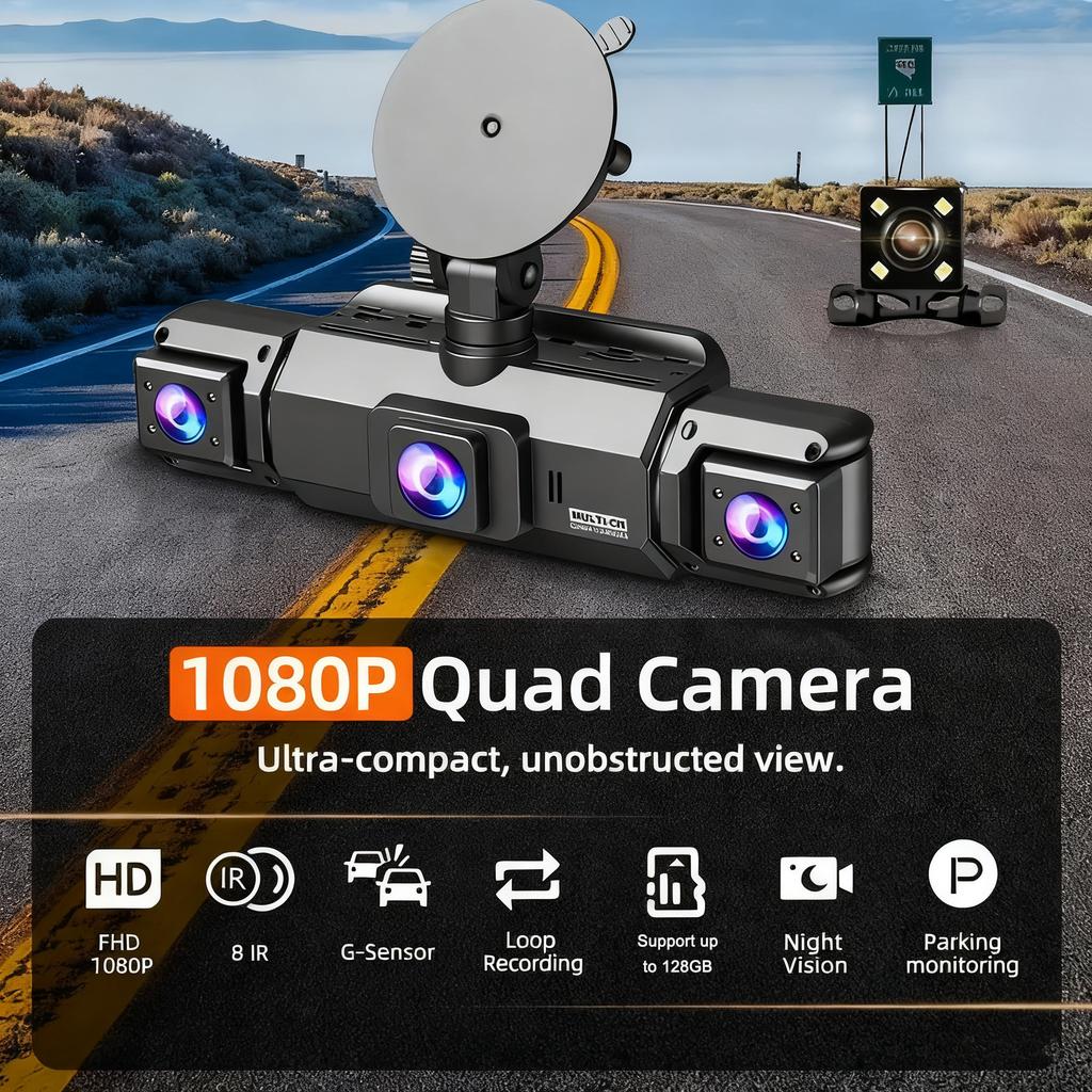 360° Dashcam Car Camera Recording Wifi Wireless Webcam Way Video Recorder 1080P 24 Parking 4 Channel Car Black Box
