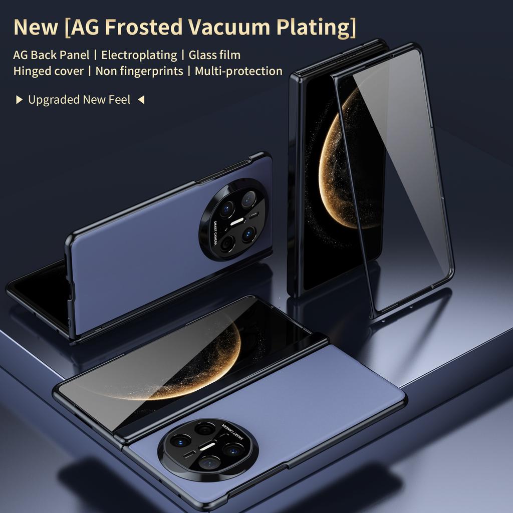 For Huawei Mate X6 AG Matte Vacuum Plating Hinge Full Protective Glass Front Film Drop Resistant Phone Case