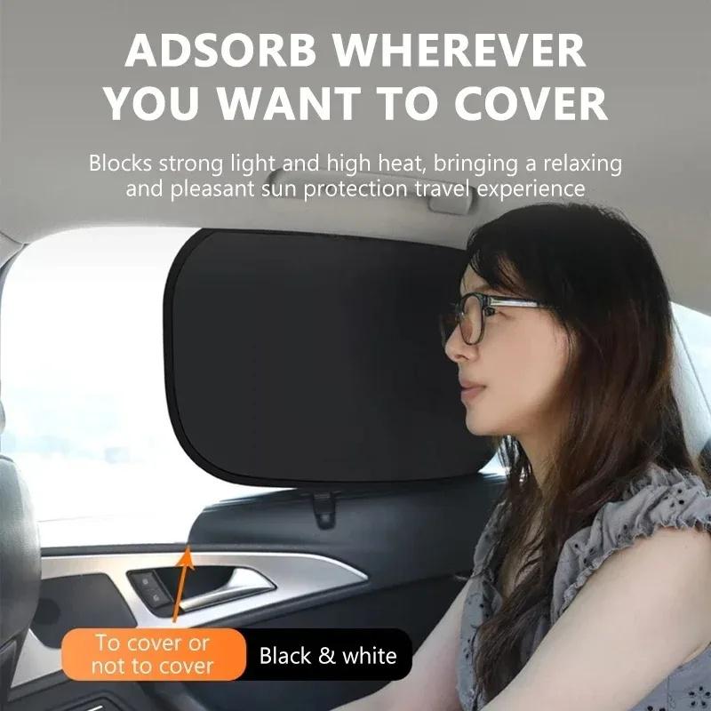 Car Side Window 4-Layer Sun Protection Cover Fold-able Car Sun Shade 99.9% UV Ray Blocking