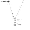 Women Gradient Star Drop Pendant Necklace Delicate Sparkling Lariat Style Chain for Daily and Party Wear