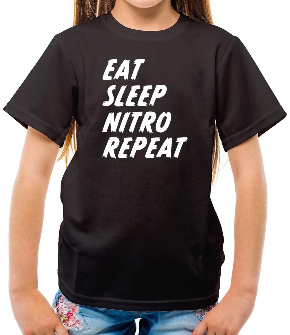 Eat Sleep Nitro Repeat - Kids T-Shirt - Gladiator TV Game Show Name Contender 130