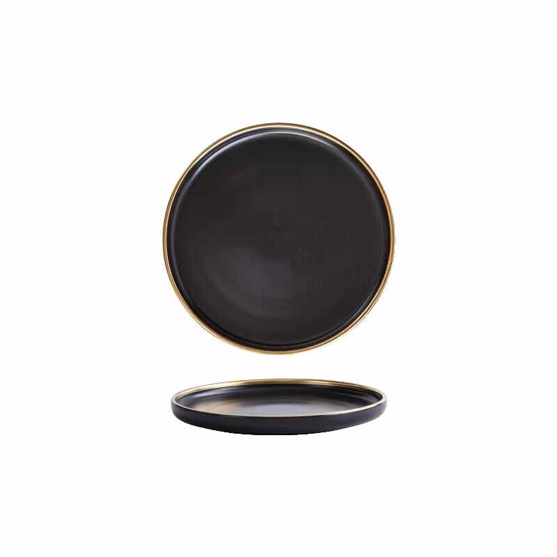 Huihuang Nordic Frosted Gold Rim Matte Dessert Fruit Plate