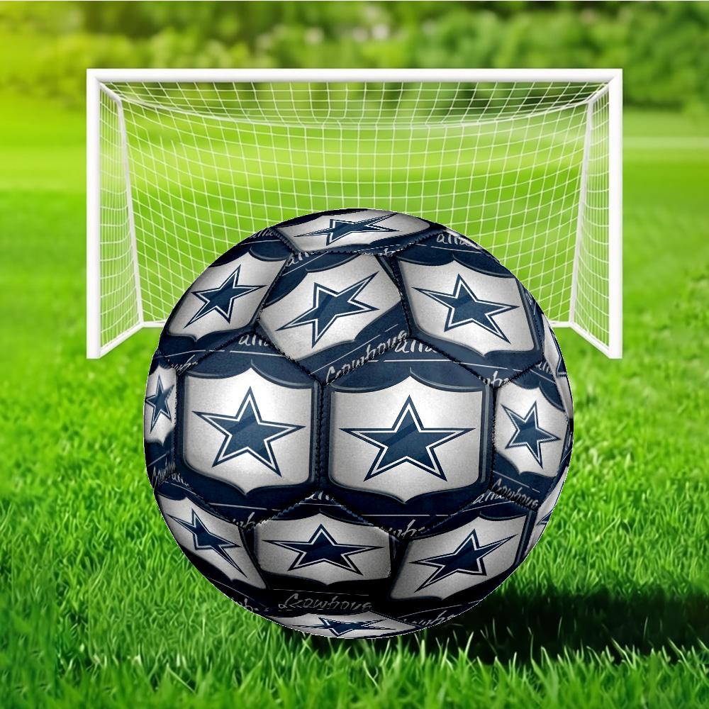 American Flag Cowboys Size 5 Soccer Balls, Anti-Slip, Protective Football, Outdoor Sport, Practice Games, Birthdays Gift Suitable for Fan