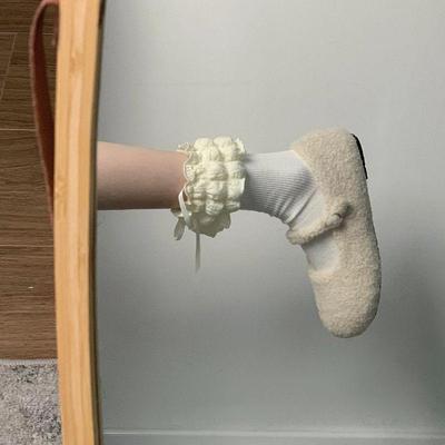 Mary Jane Dámské chlupaté sametové ploché boty - 2025 Podzim/Zima Korejský styl