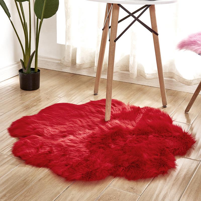 Plum Blossom Long Pile Flower Pattern Carpet - Home Decor Floor Mat for Living Room & Bedroom