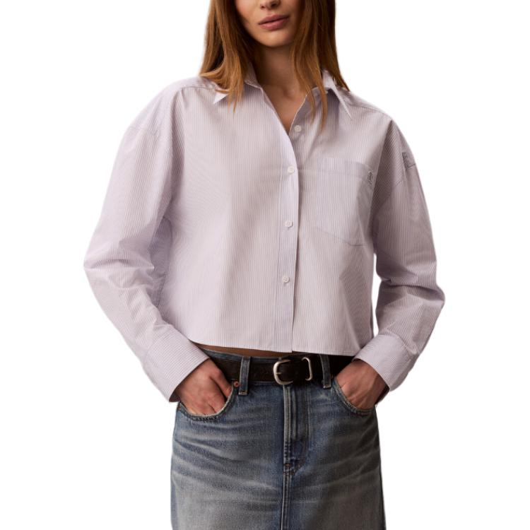 Calvin Klein Striped Button-Up Long Sleeve Shirt Women shirts 47F105GVBK XS