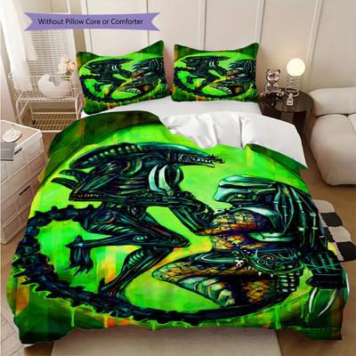 Alien Vs Predator Cosmic Dance Bedding 1 Duvet Cover 2 Pillowcase Without Core Christmas Birthday Gift Duvet Cover And Pillowcase