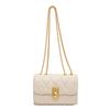 New Chain Embroidery Thread Pu Small Square Bag Women's Bag Popular Fashion Versatile Shoulder Messenger Bag