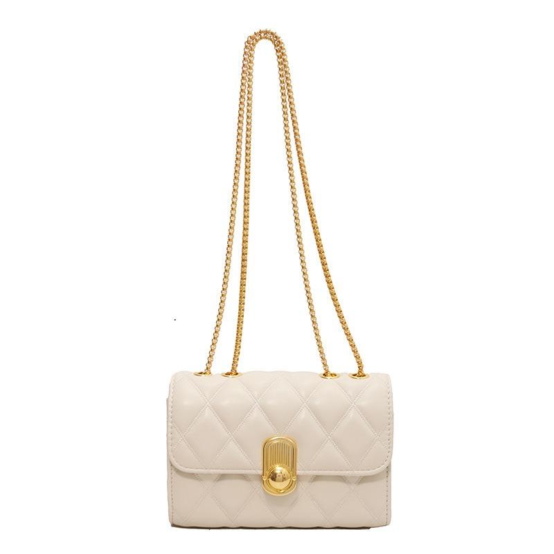 New Chain Embroidery Thread Pu Small Square Bag Women's Bag Popular Fashion Versatile Shoulder Messenger Bag
