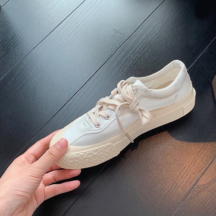 Grape mother Studiolee girl style silk lace-up fashion round head small thick flat bottom versatile casual board shoes women