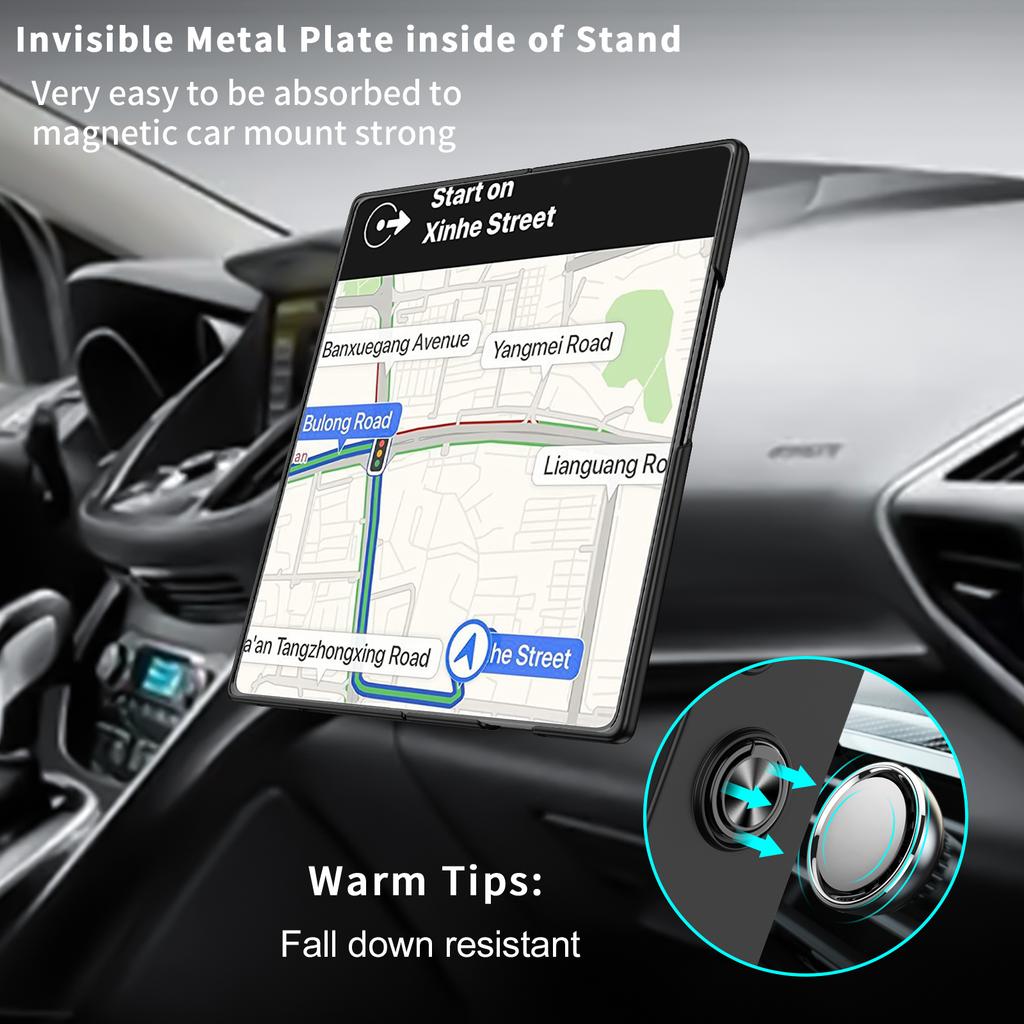 Shockproof Hard Plastic Bracket Ring Holder Case for Samsung Galaxy Z Fold 7 5G Fold7 Fold 6 5 4 3 2 Fold6 Fold5 Fold4 Fold2