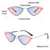 Vintage Punk Luxury Brand Designer Diamond Cat Eye Sunglasses Women Sun Glasses For Female Uv400 Trend Rimless Metal Rivet Shade