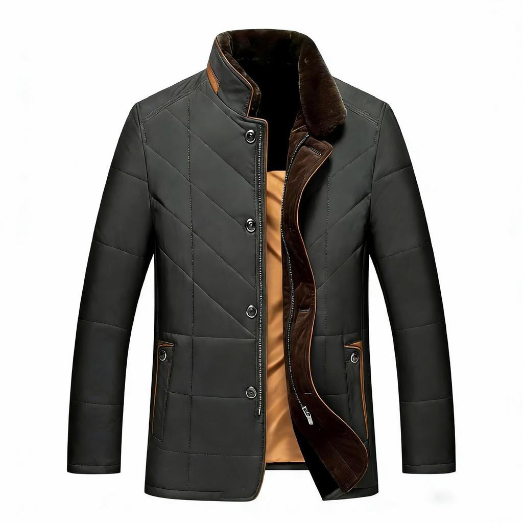 Veste d'hiver épaisse en coton pour homme 2025 avec col montant