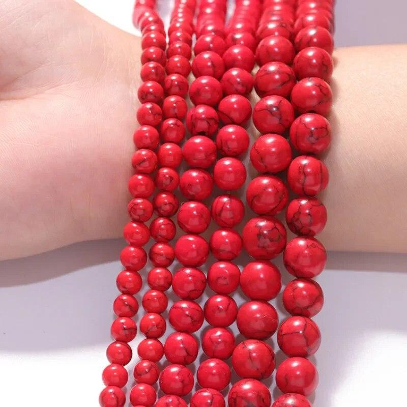 Natural Red Turquoises Spacer Beads For Jewelry Making
