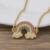 Nidin Moda Collana Arcobaleno Ciondoli Multicolore Gioielli Charms Collana a Catena Lunga Per Donna Bel Regalo per Festa di Compleanno
