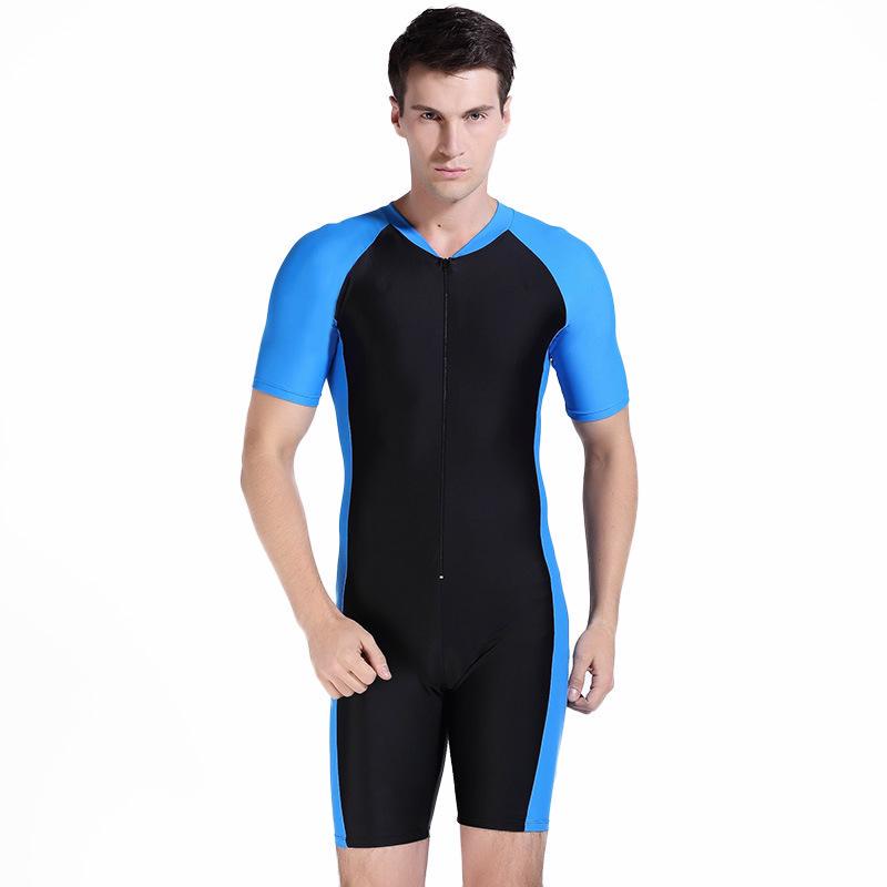 Couple's Short-Sleeve Sun Protection Diving and Surfing One-Piece Swimsuit - Women's Euro-American Style Wetsuit