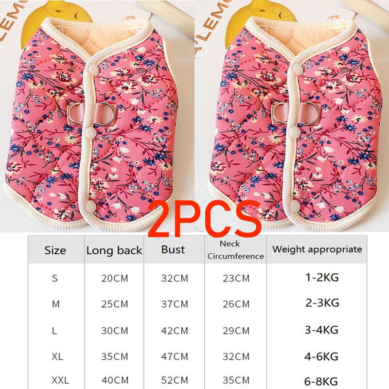 Puppy Floral Vest Pet Clothing Dog Fleece Coat for Dogs Jackets for Small Dogs Winter Jacket for Pet Luxury Clothes XGMY05