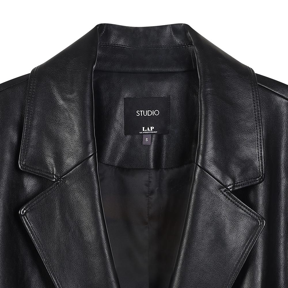 Lap Single 2-Button Jacket (Suede/Faux Leather) Ar3Lz862