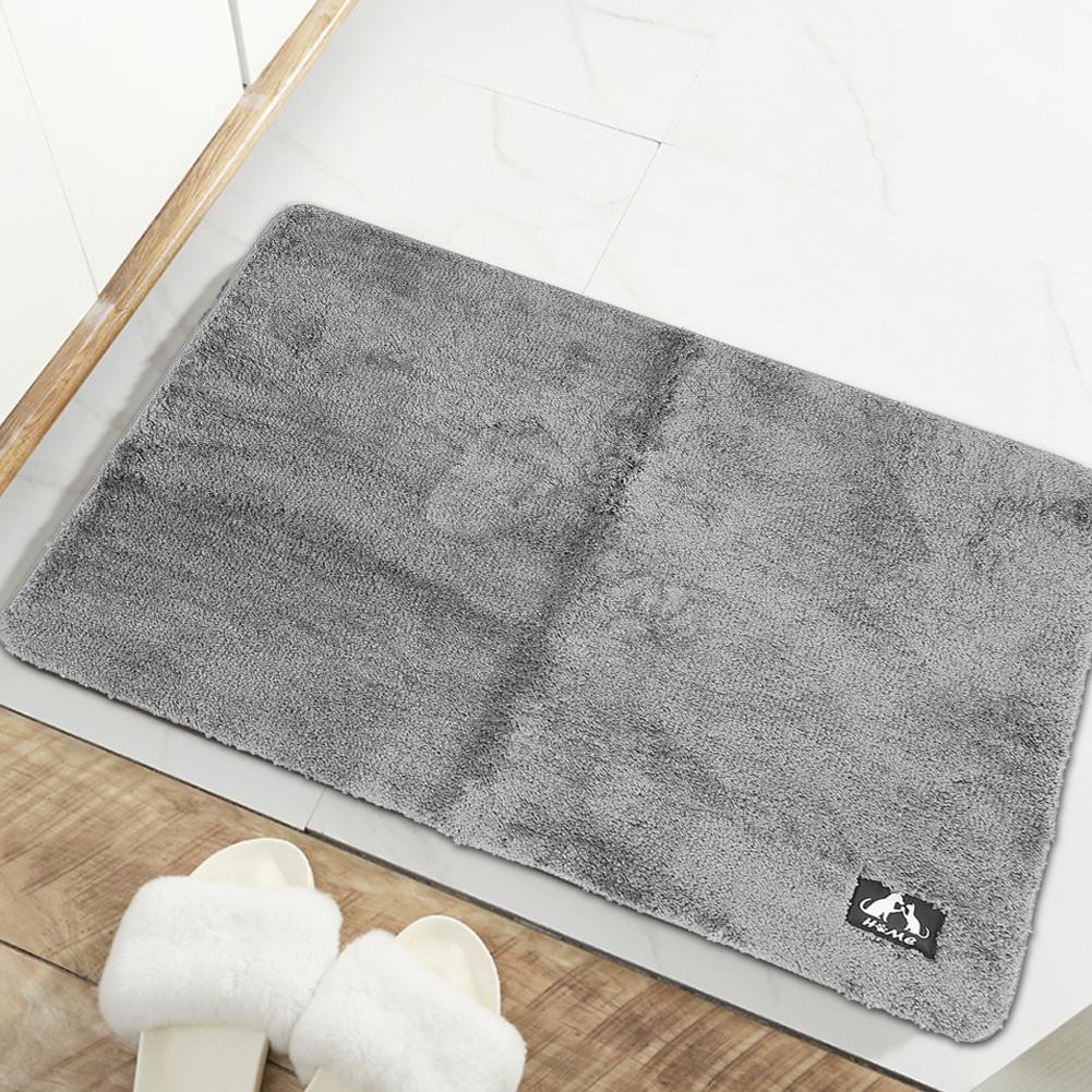 Soft Door Mat Anti Slip Absorbent Floor Rug Bedside Carpet Mat for Home Bathroom Bedroom(Gray 80x120cm)