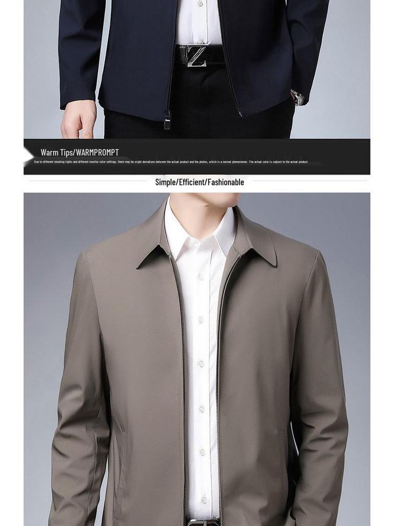 2021 Men's Spring & Autumn Casual Lapel Jacket for Middle-aged and Elderly