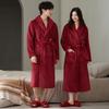 Thickened flannel red pajamas pajamas wedding couple suit autumn and winter coral fleece men's and women's loungewear