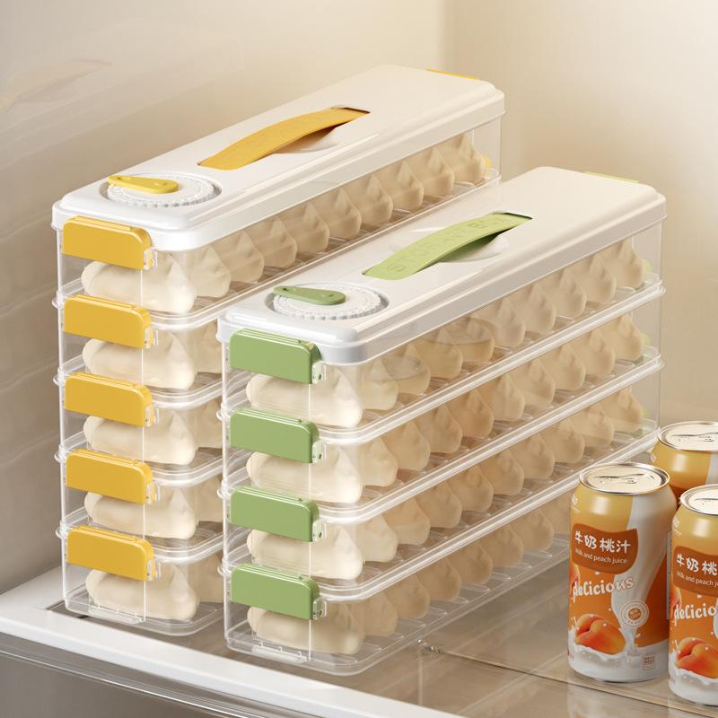Kitchen Household Food Level Dumpling Box Refrigerator Frozen Fresh Dumpling Storage Box Side Door Dumpling Wonton Organization