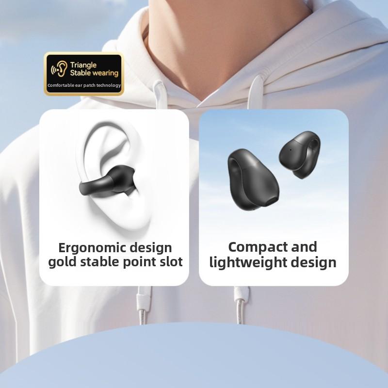 New Clip-on Bluetooth Earphones Wireless Ear Ultra-long Endurance Bone Conduction Noise Reduction