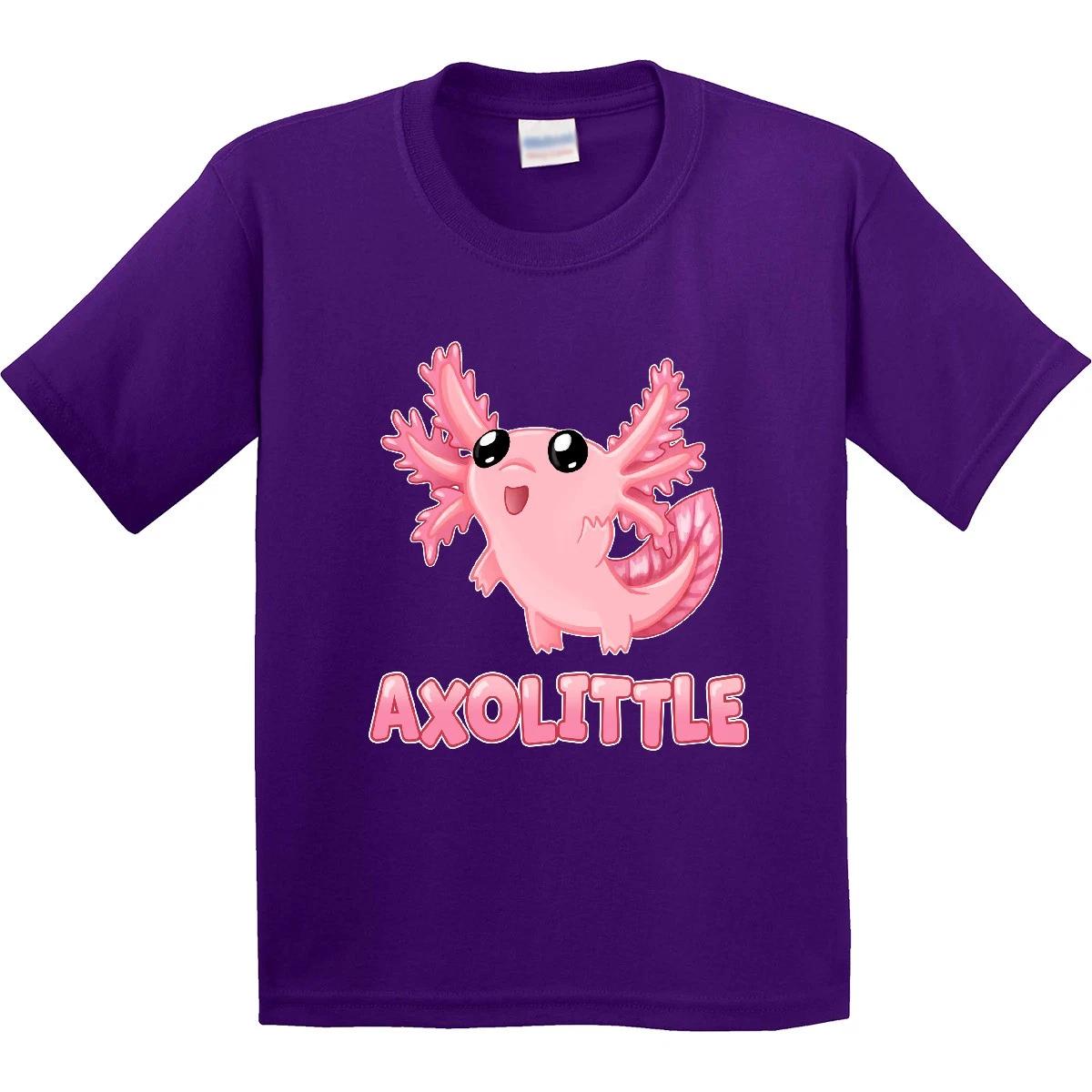Inktastic Axolittle- Cute Baby Axolotl Youth kids boys T-Shirt Animals Funny Salamander 160